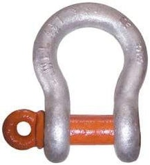 CM - 3/4" Nominal Chain Size, 7 Ton Alloy Steel Screw Anchor Shackle - 31/32" Diam, 7/8" Pin Diam, 1-1/4" Wide Inside Jaw, 1-3/4" Inside Width - All Tool & Supply