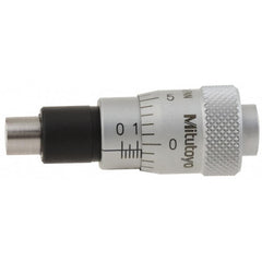 Mitutoyo - 1/2 Inch, 0.79 Inch Thimble, 6.35mm Diameter x 0.3543 Inch Long Spindle, Mechanical Micrometer Head - All Tool & Supply