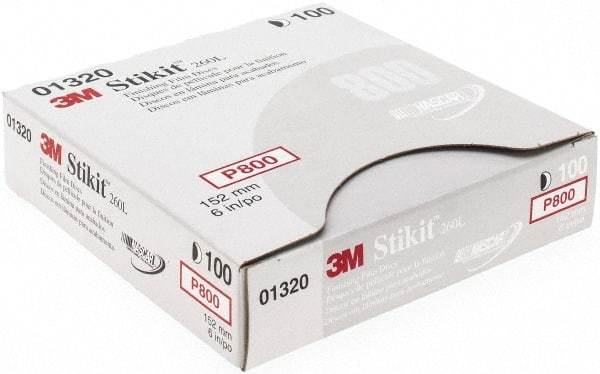 3M - Adhesive PSA Disc - Ultra Fine Grade, White, Film Backing, Flexible, Use with Random Orbital Sanders - All Tool & Supply