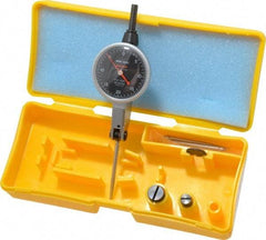 Peacock - 0.04 Inch Range, 0.0005 Inch Dial Graduation, Horizontal Dial Test Indicator - 1-3/8 Inch Black Dial, 0-20-0 Dial Reading, Accurate to 0.001 Inch - All Tool & Supply