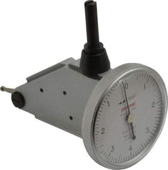 Peacock - 0.008 Inch Range, 0.0001 Inch Dial Graduation, Vertical Dial Test Indicator - 1-3/8 Inch White Dial, 0-4-0 Dial Reading, Accurate to 0.0003 Inch - All Tool & Supply