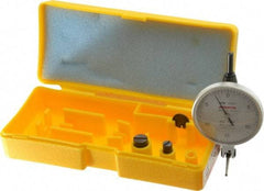 Peacock - 0.03 Inch Range, 0.0005 Inch Dial Graduation, Horizontal Dial Test Indicator - 1-53/64 Inch White Dial, 0-15-0 Dial Reading, Accurate to 0.0005 Inch - All Tool & Supply