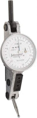 INTERAPID - 0.06 Inch Range, 0.001 Inch Dial Graduation, Horizontal Dial Test Indicator - 1.2 Inch White Dial, 0-15-0 Dial Reading - All Tool & Supply