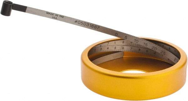 Made in USA - 0.001 Inch Graduation, 2 to 12 Inch Measurement, Spring Steel Diameter Tape Measure - 1/2 Inch Wide, 0.01 Inch Thick - All Tool & Supply