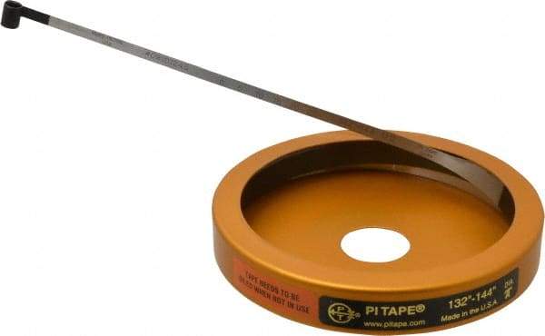 Made in USA - 0.001 Inch Graduation, 132 to 144 Inch Measurement, Spring Steel Diameter Tape Measure - 1/2 Inch Wide, 0.01 Inch Thick - All Tool & Supply