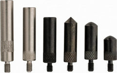 SPI - 6 Pc Ball, Cone, Conical & Flat Point Drop Indicator Point Kit - Exact Industrial Supply