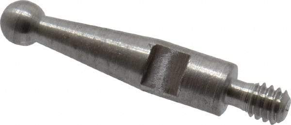 SPI - 0.078" Ball Diam, Steel, Ball Test Indicator Contact Point - 1/2" Contact Point Length, Use with Peacock Test Indicators - All Tool & Supply