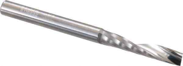 Onsrud - 1/4" Cutting Diam x 1-1/4" Length of Cut, 1 Flute, Upcut Spiral Router Bit - Uncoated, Right Hand Cut, Solid Carbide, 3" OAL x 1/4" Shank Diam, Single Edge, 21° Helix Angle - All Tool & Supply