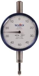 Teclock - 1/4" Range, 0-50-0 Dial Reading, 0.001" Graduation Dial Drop Indicator - 2-11/64" Dial, 0.1" Range per Revolution, 0.0007" Accuracy - All Tool & Supply