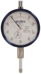 Teclock - 1/2" Range, 0-100 Dial Reading, 0.001" Graduation Dial Drop Indicator - 2-11/64" Dial, 0.1" Range per Revolution, 0.0009" Accuracy, Revolution Counter - All Tool & Supply