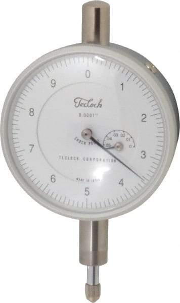 Teclock - 0.05" Range, 0-10 Dial Reading, 0.0001" Graduation Dial Drop Indicator - 2-13/64" Dial, 0.01" Range per Revolution, 0.0002" Accuracy, Revolution Counter - All Tool & Supply