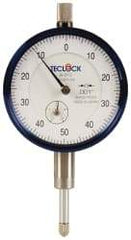 Teclock - 1/2" Range, 0-50-0 Dial Reading, 0.001" Graduation Dial Drop Indicator - 2-11/64" Dial, 0.1" Range per Revolution, 0.0009" Accuracy, Revolution Counter - All Tool & Supply