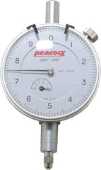 Peacock - 0.05" Range, 0-10 Dial Reading, 0.0001" Graduation Dial Drop Indicator - 2-3/64" Dial, 0.0003" Accuracy, Revolution Counter - All Tool & Supply