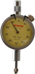 Peacock - 4mm Range, 0-100 Dial Reading, 0.01mm Graduation Dial Drop Indicator - 1-37/64" Dial - All Tool & Supply