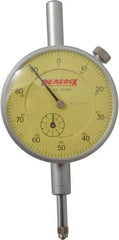 Peacock - 10mm Range, 0-100 Dial Reading, 0.01mm Graduation Dial Drop Indicator - 2-3/64" Dial, Revolution Counter - All Tool & Supply