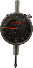 Peacock - 1/2" Range, 0-100 Dial Reading, 0.001" Graduation Dial Drop Indicator - 2-3/64" Dial, 0.001" Accuracy, Revolution Counter - All Tool & Supply