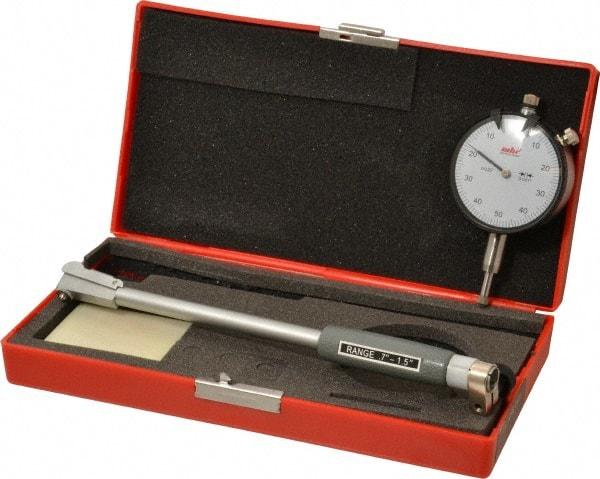 Value Collection - 8 Anvil, 0.7 to 1-1/2" Dial Bore Gage - 0.001" Graduation, 5" Gage Depth - All Tool & Supply