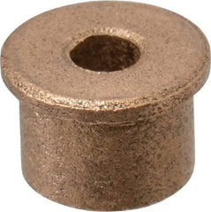 Boston Gear - 1/8" Inside x 5/16" Outside Diam, Oil Impregnated Bronze Sleeve Bearing - 3/8" Flange Outside Diam, 3/64" Flange Thickness, 1/4" OAL - All Tool & Supply