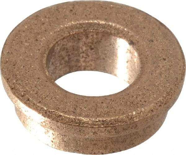 Boston Gear - 3/16" Inside x 5/16" Outside Diam, Oil Impregnated Bronze Sleeve Bearing - 3/8" Flange Outside Diam, 3/64" Flange Thickness, 1/8" OAL - All Tool & Supply