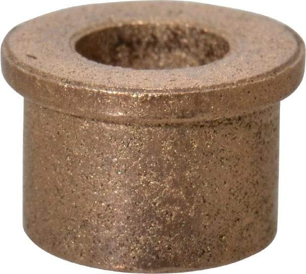 Boston Gear - 3/16" Inside x 5/16" Outside Diam, Oil Impregnated Bronze Sleeve Bearing - 3/8" Flange Outside Diam, 3/64" Flange Thickness, 1/4" OAL - All Tool & Supply