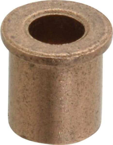 Boston Gear - 3/16" Inside x 5/16" Outside Diam, Oil Impregnated Bronze Sleeve Bearing - 3/8" Flange Outside Diam, 3/64" Flange Thickness, 3/8" OAL - All Tool & Supply