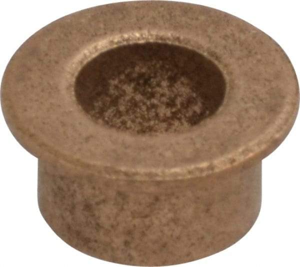 Boston Gear - 1/4" Inside x 3/8" Outside Diam, Oil Impregnated Bronze Sleeve Bearing - 1/2" Flange Outside Diam, 3/64" Flange Thickness, 1/4" OAL - All Tool & Supply