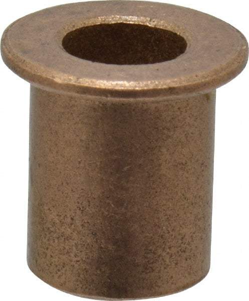 Boston Gear - 1/4" Inside x 3/8" Outside Diam, Oil Impregnated Bronze Sleeve Bearing - 1/2" Flange Outside Diam, 3/64" Flange Thickness, 1/2" OAL - All Tool & Supply