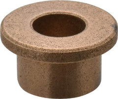 Boston Gear - 5/16" Inside x 1/2" Outside Diam, Oil Impregnated Bronze Sleeve Bearing - 11/16" Flange Outside Diam, 3/32" Flange Thickness, 3/8" OAL - All Tool & Supply