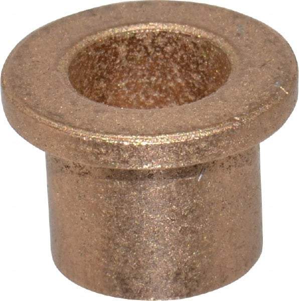 Boston Gear - 3/8" Inside x 1/2" Outside Diam, Oil Impregnated Bronze Sleeve Bearing - 11/16" Flange Outside Diam, 3/32" Flange Thickness, 1/2" OAL - All Tool & Supply