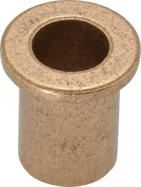 Boston Gear - 3/8" Inside x 1/2" Outside Diam, Oil Impregnated Bronze Sleeve Bearing - 11/16" Flange Outside Diam, 3/32" Flange Thickness, 3/4" OAL - All Tool & Supply