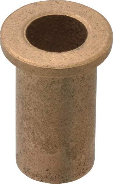 Boston Gear - 3/8" Inside x 1/2" Outside Diam, Oil Impregnated Bronze Sleeve Bearing - 11/16" Flange Outside Diam, 3/32" Flange Thickness, 1" OAL - All Tool & Supply