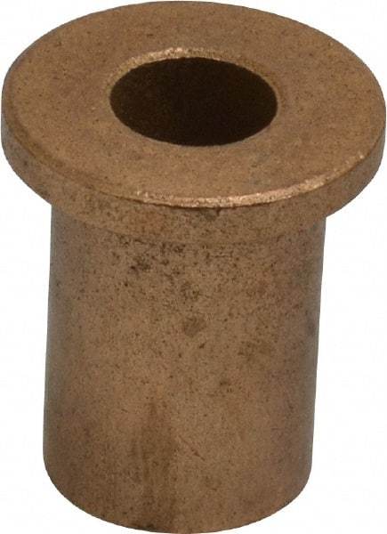 Boston Gear - 3/8" Inside x 5/8" Outside Diam, Oil Impregnated Bronze Sleeve Bearing - 7/8" Flange Outside Diam, 1/8" Flange Thickness, 1" OAL - All Tool & Supply