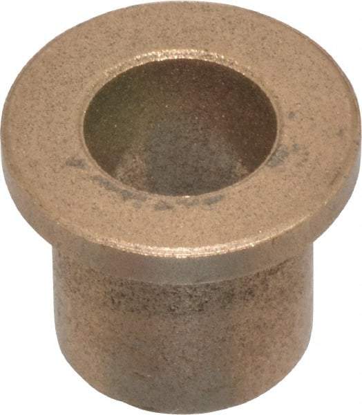 Boston Gear - 1/2" Inside x 11/16" Outside Diam, Oil Impregnated Bronze Sleeve Bearing - 15/16" Flange Outside Diam, 1/8" Flange Thickness, 3/4" OAL - All Tool & Supply