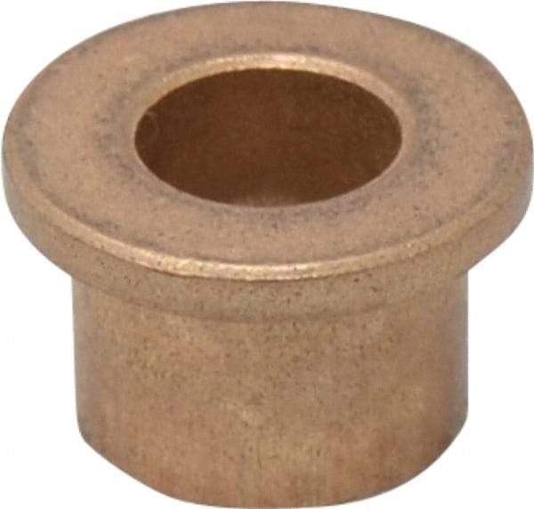 Boston Gear - 1/2" Inside x 3/4" Outside Diam, Oil Impregnated Bronze Sleeve Bearing - 1" Flange Outside Diam, 1/8" Flange Thickness, 5/8" OAL - All Tool & Supply