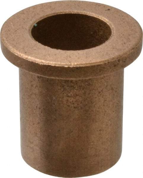 Boston Gear - 9/16" Inside x 3/4" Outside Diam, Oil Impregnated Bronze Sleeve Bearing - 1" Flange Outside Diam, 1/8" Flange Thickness, 1" OAL - All Tool & Supply