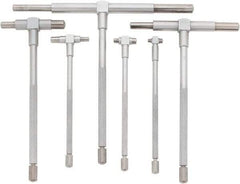 Value Collection - 6 Piece, 5/16 to 6 Inch, Hardened Tool Steel, Satin Chrome Finish, Telescoping Gage Set - 4 and 5 Inch Long Handles - All Tool & Supply