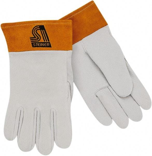 Steiner - Size S Unlined Deerskin Welding Glove - 9-1/2" OAL, Safety Cuff, For TIG - All Tool & Supply