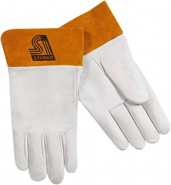 Steiner - Size L Unlined Kidskin Welding Glove - 11" OAL, Safety Cuff, For TIG - All Tool & Supply