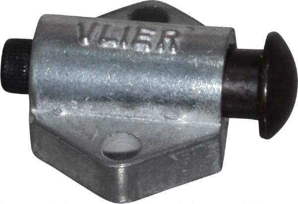 Vlier - 7/8" Base Width, 1/8" Stroke Len, 3/8" Stop Head OD, 21/32" Btw Mt Hole Ctrs, 19/32" Btw Mt Hole & Edge, Round Spring Locating Stop - 11/16" Body Len x 7/8" Body Width, 7/32" Base Thickness, 5.13 Lb Init, 10 Lb Mid, 14.9 Lb Final End Force - All Tool & Supply