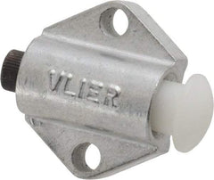 Vlier - 7/8" Base Width, 1/8" Stroke Len, 3/8" Stop Head OD, 21/32" Btw Mt Hole Ctrs, 19/32" Btw Mt Hole & Edge, Round Spring Locating Stop - 11/16" Body Len x 7/8" Body Width, 7/32" Base Thickness, 5.13 Lb Init, 10 Lb Mid, 14.9 Lb Final End Force - All Tool & Supply