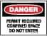 NMC - "Danger - Permit Required - Confined Space - Do Not Enter", 7" Long x 10" Wide, Pressure-Sensitive Vinyl Safety Sign - Rectangle, 0.004" Thick, Use for Accident Prevention - All Tool & Supply