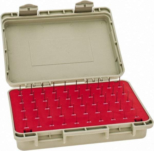 Vermont Gage - 50 Piece, 0.011-0.06 Inch Diameter Plug and Pin Gage Set - Minus 0.0002 Inch Tolerance, Class ZZ - All Tool & Supply