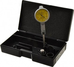 Mahr - 1/4 mm Range, 0.01 mm Dial Graduation, Horizontal Dial Test Indicator - 27.5 mm Yellow Dial, 0-25-0 Dial Reading - All Tool & Supply