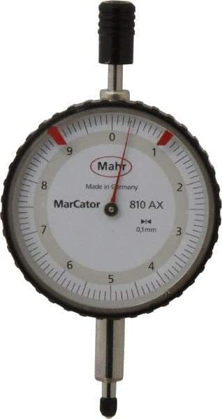 Mahr - 10mm Range, 0-10 Dial Reading, 0.1mm Graduation Dial Drop Indicator - 50mm Dial - All Tool & Supply