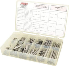 Made in USA - 500 Piece, 1/16 to 7/16" Pin Diam, Spring Pin Assortment - 420 Stainless Steel - All Tool & Supply