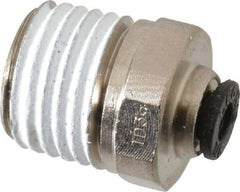 Legris - 1/8" Outside Diam, 1/4 NPT, Nickel Plated Brass Push-to-Connect Tube Male Connector - 290 Max psi - All Tool & Supply