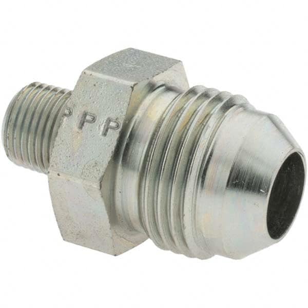 Parker - 1/2" Tube OD x 1/8-27 Male NPT 37° Steel Flared Tube Straight Thread Connector - All Tool & Supply