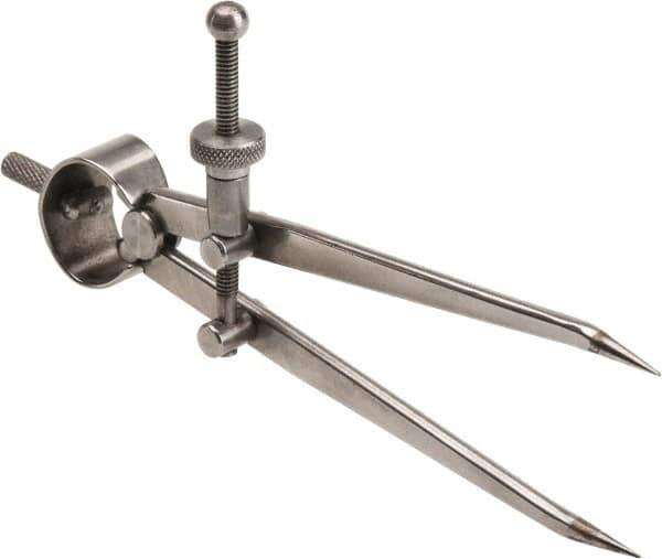 Value Collection - 4 Inch Leg, Spring Joint, Steel, Polished, Divider - 4 Inch Max Measurement, 100mm Max Measurement, Flat Leg with Quick Nut Adjustment - All Tool & Supply