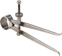 Value Collection - 4 Inch Leg, Spring Joint, Steel, Polished, Inside Caliper - 4 Inch Max Measurement, 100mm Max Measurement, Flat Leg with Quick Nut Adjustment - All Tool & Supply