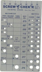 Made in USA - M2 to M7mm Stainless Steel Metric Thread Screw Checker - All Tool & Supply